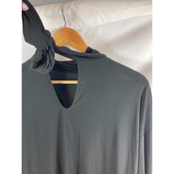 Nine West Tie Back Long Sleeve top Black Size Medium - Picture 3 of 5